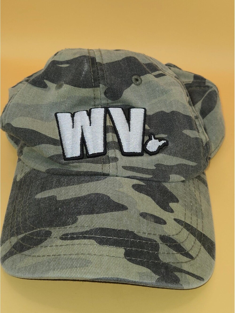 Home Free West Virginia WV Camo Baseball Cap Hat Adjustable Brass Buckle